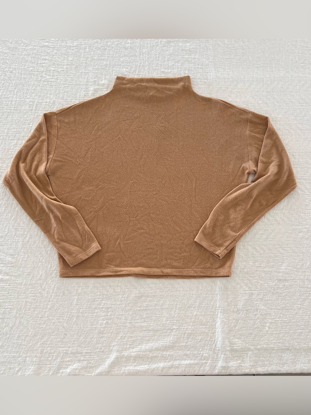 LOFT Women’s Camel Turtleneck Boxy Sweater L